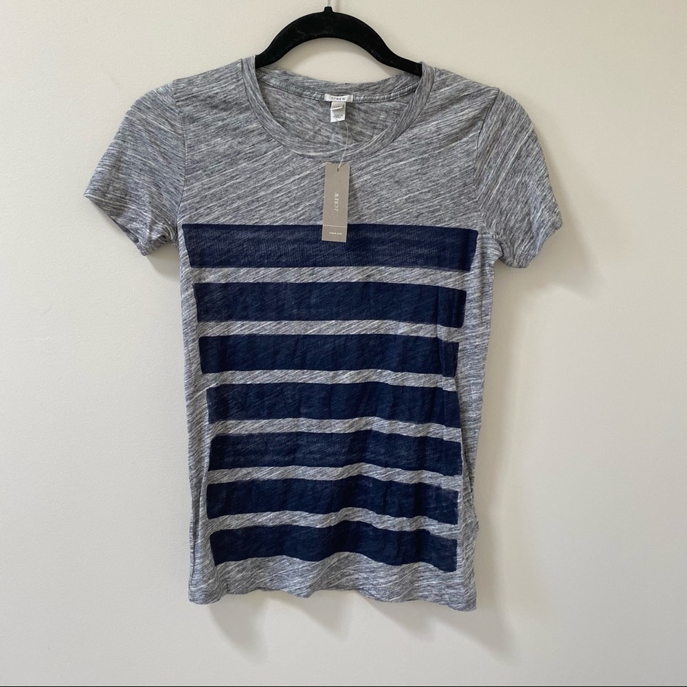 J. Crew T-Shirt NWT - Heather Grey and Navy Blue